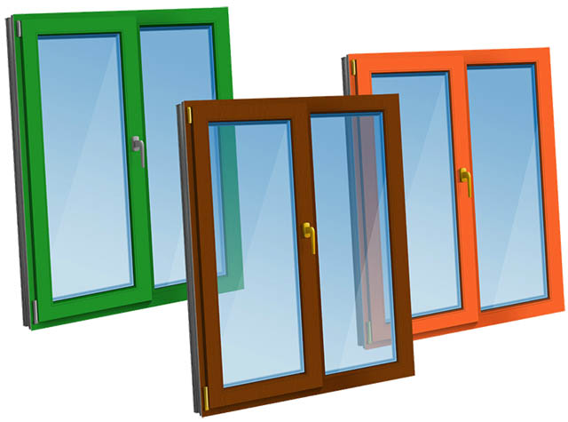 Цветные пластиковые окна - коричневые, серые по доступной цене фото Смоленск